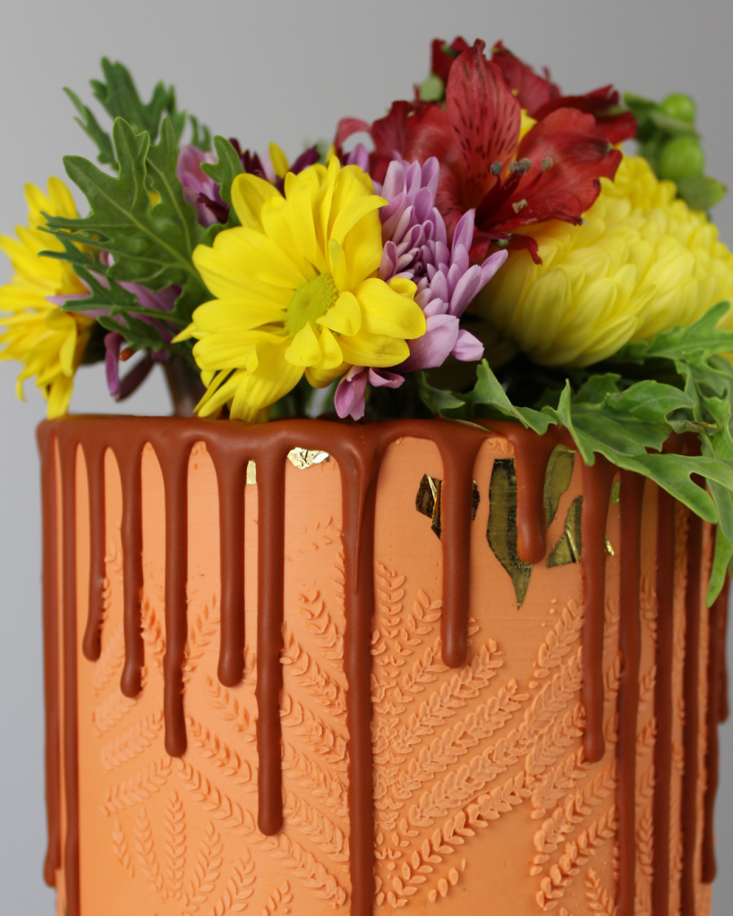 Fleurs naturelle sur le cake design